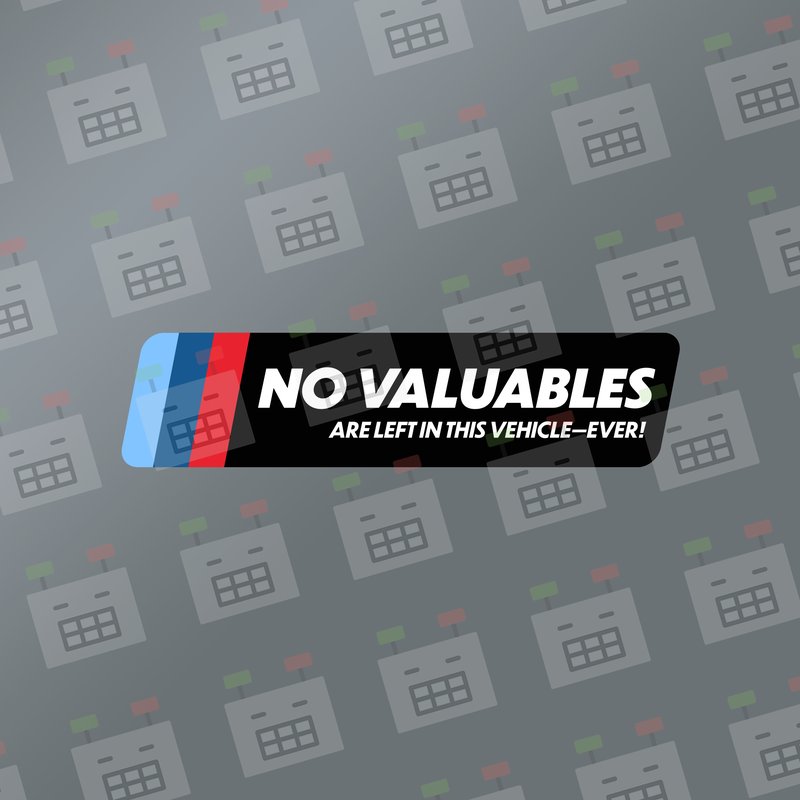 BMW M edition No Valuables decal