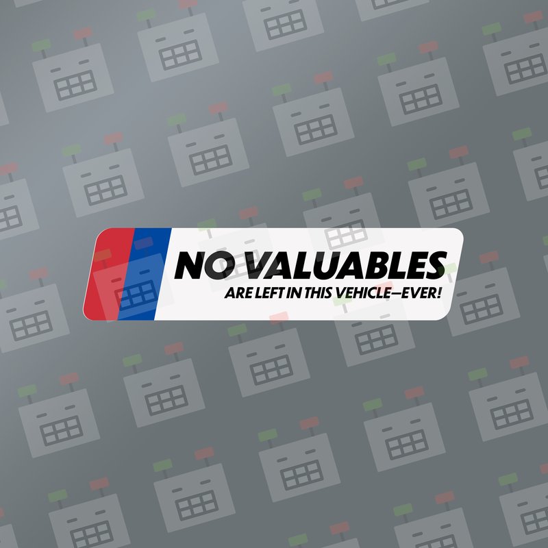 South Korea edition No Valuables decal