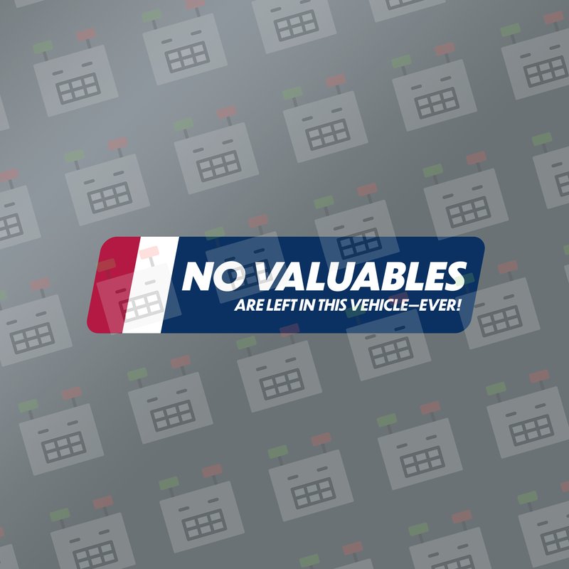 USA edition No Valuables decal