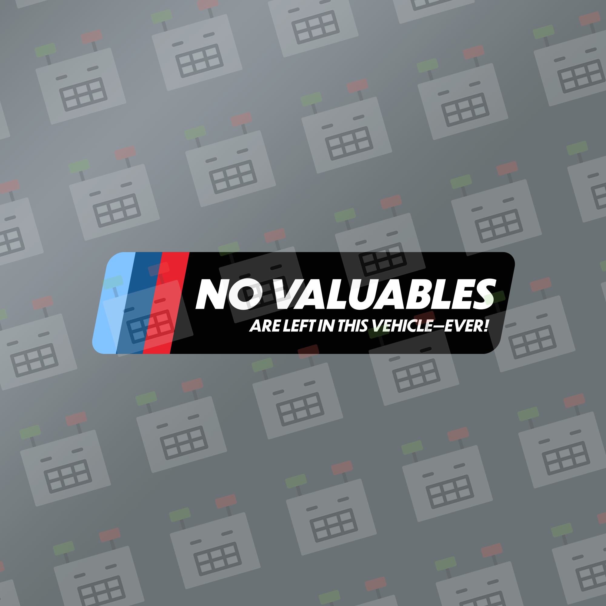 BMW M edition No Valuables decal