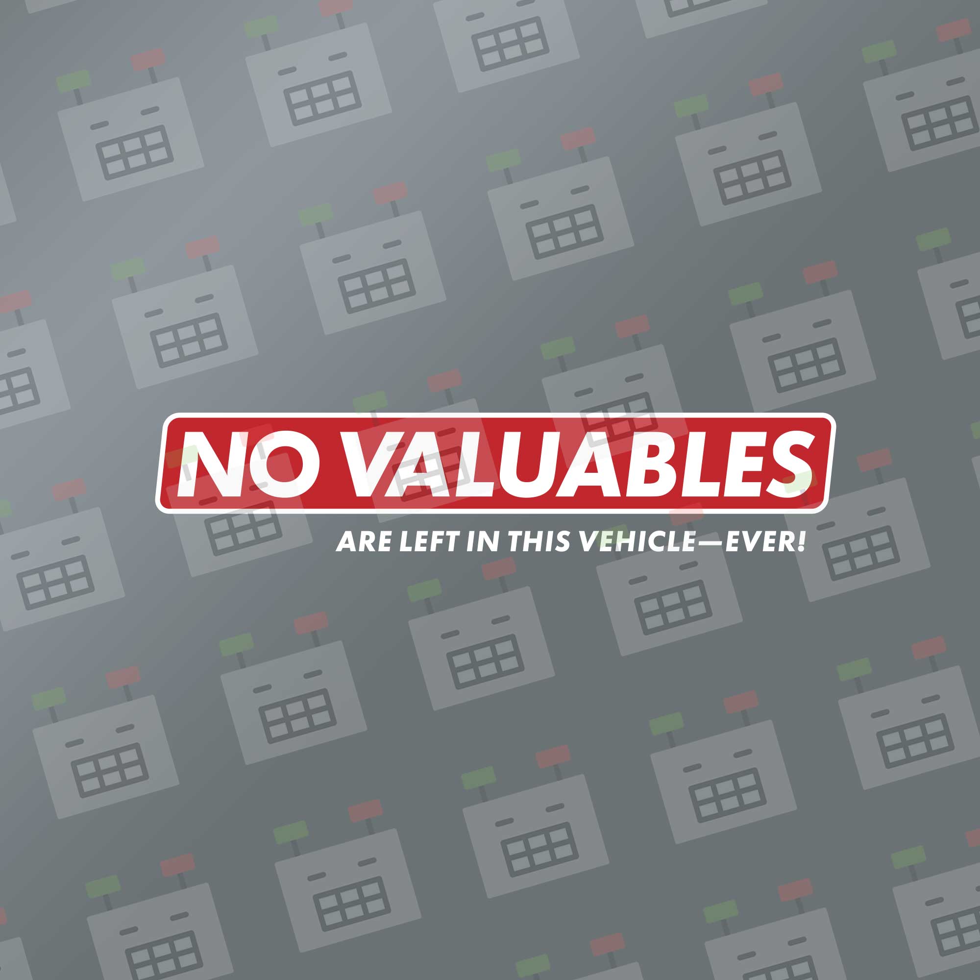 Classic edition No Valuables decal